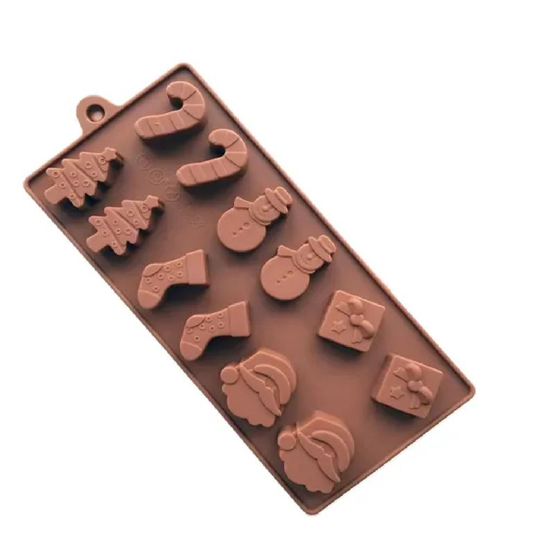 GENERICO - Moldes De Chocolate Moldes Silicona Chocolate Navidad Media 110724