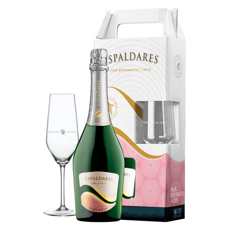 ESPALDARES DEL MAIPO - PACK ESPUMANTE RUBY DOUX  COPA REGALO