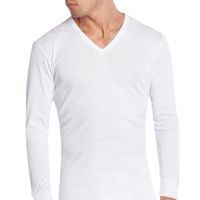 Camiseta Cuello V Manga Larga Blanco