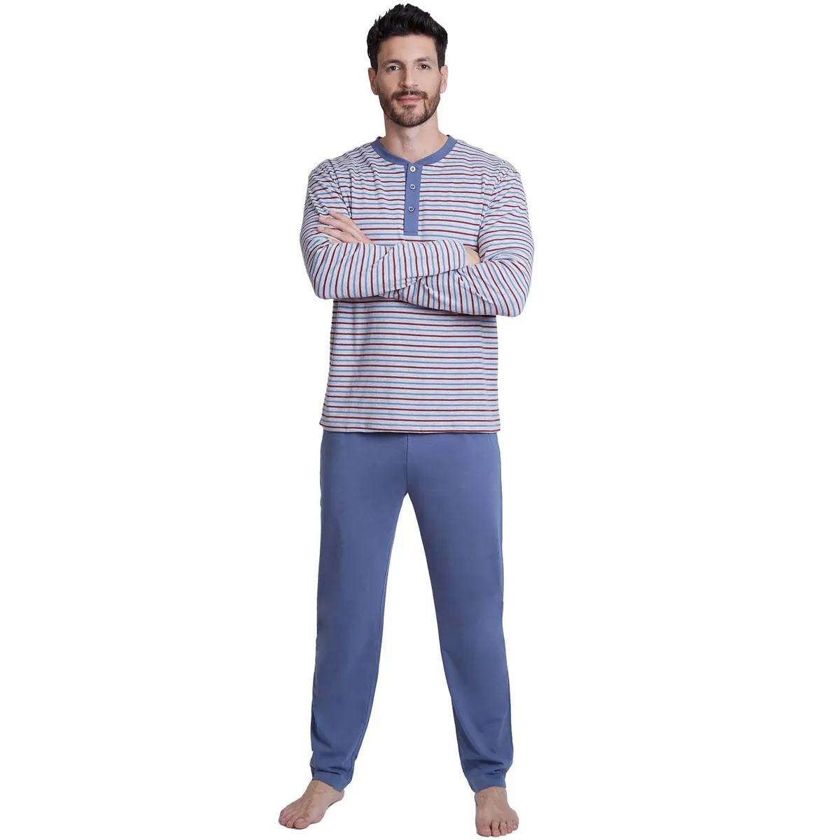 BECKIL - BECKIL COD 3118  PIJAMA ALGODON GAMUZADO LISTADO