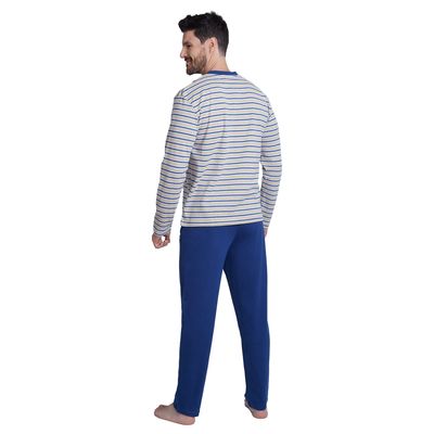 Imagen 2 del producto COD 3118 PIJAMA ALGODON GAMUZADO LISTADO