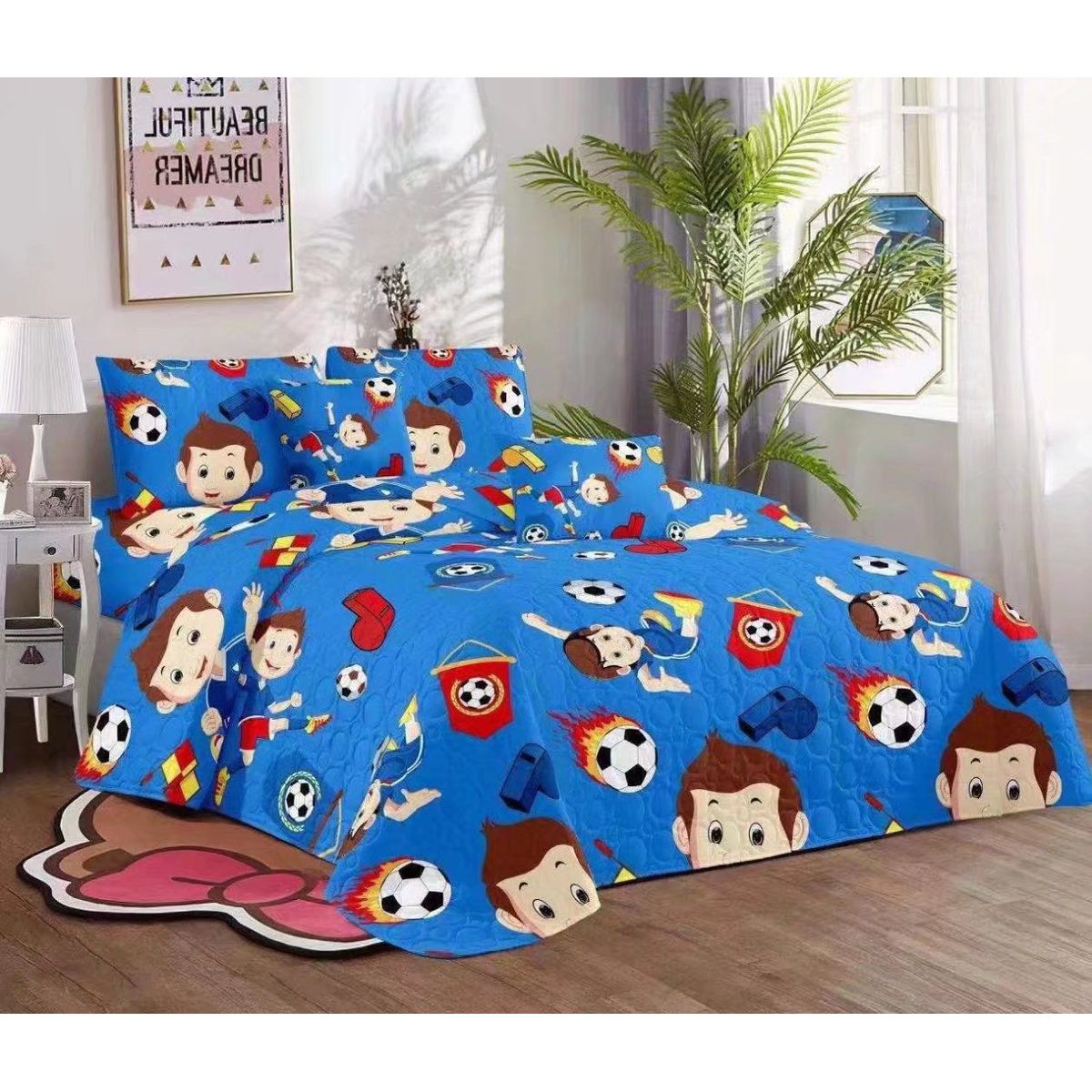 GENERICO - Cobertor Quilts de Verano 1,5 plaza - Azul niños