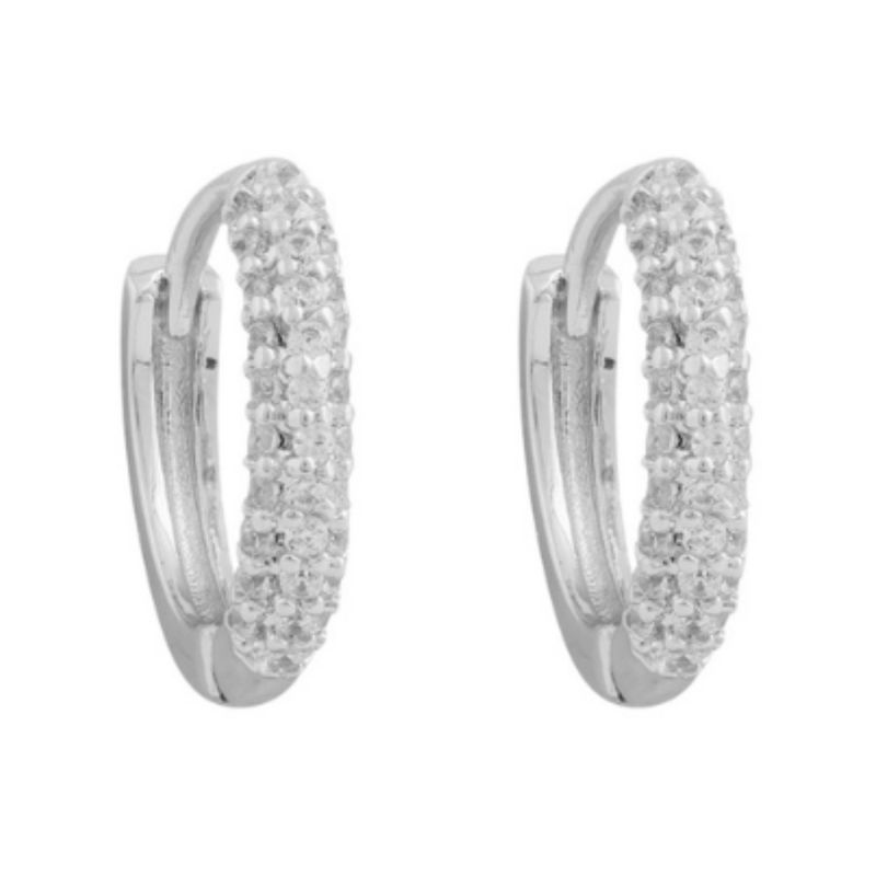 BOAZ JOYAS - Aros Mujer Argollas Urban Plateadas Bañadas en Oro Blanco Boaz Joyas