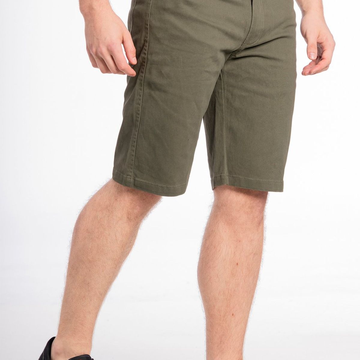 GANGSTER - Short Canvas Bermudas Knee Verde Gangster