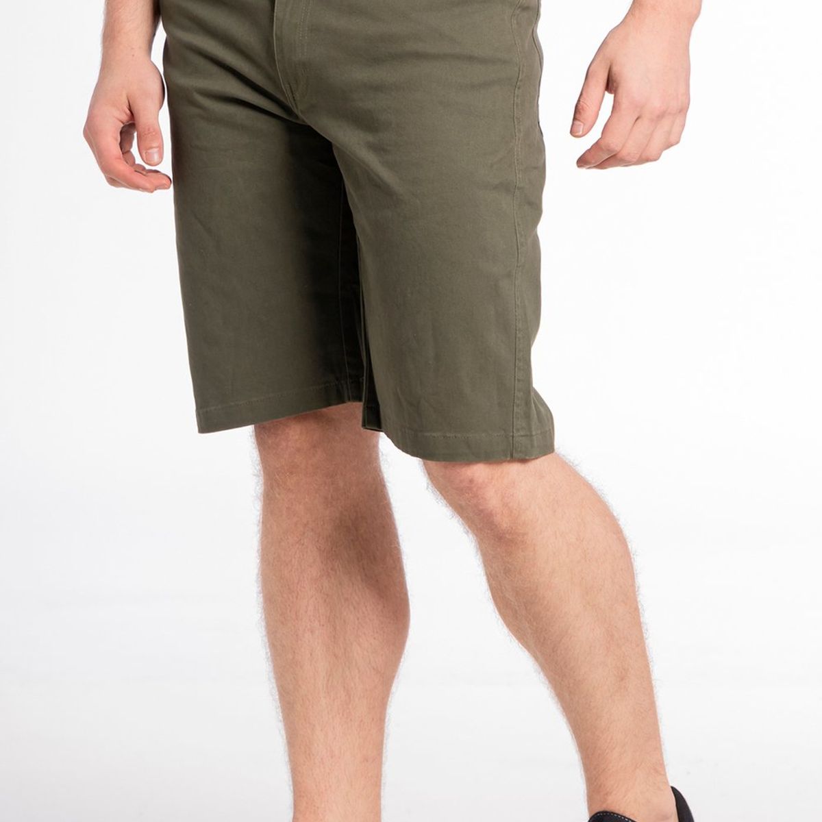 GANGSTER - Short Canvas Bermudas Knee Verde Gangster