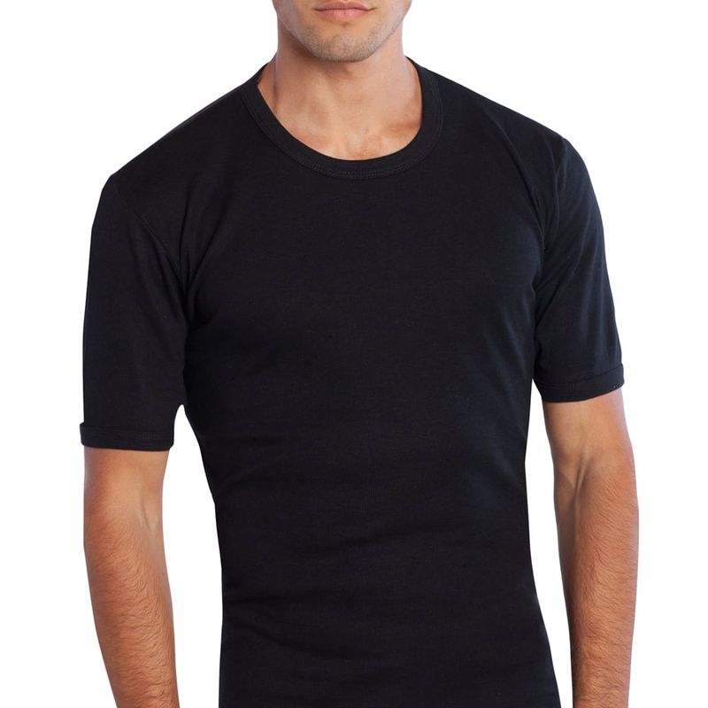 TAIS - Camiseta Cuello Polo Algodón Negro Tais