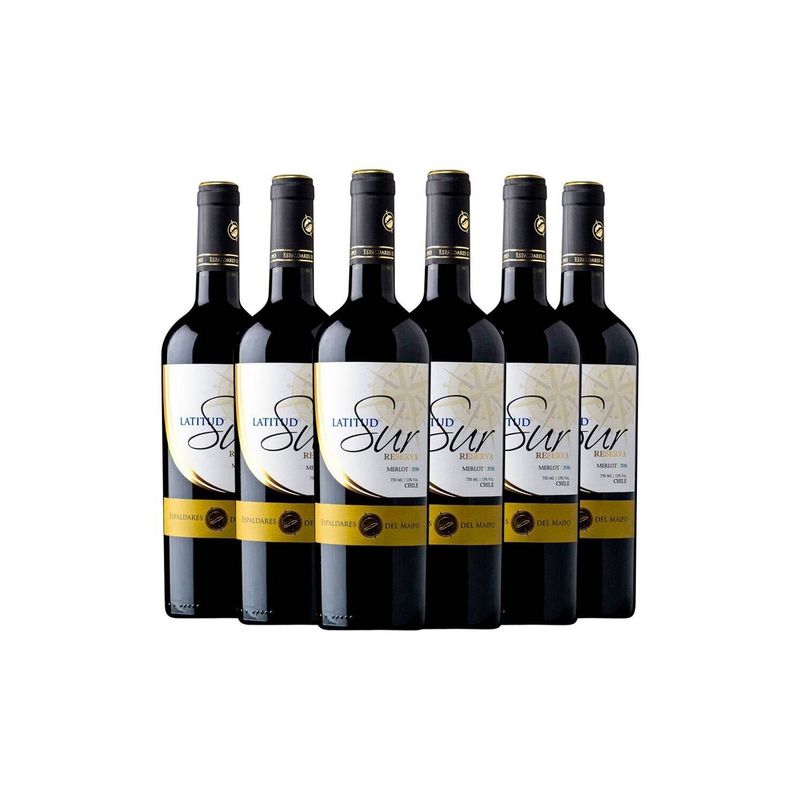 ESPALDARES DEL MAIPO - CAJA X 6 VINOS LATITUD SUR RESERVA MERLOT