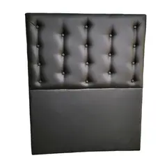 GENERICO - Respaldo 1 1/2 Negro Eco cuero Botone a Piso Muebles Rimar