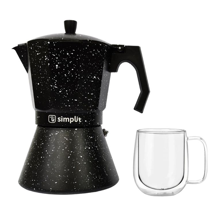 Pack Cafetera Italiana 12 tazas + Taza Doble Pared 300 ml