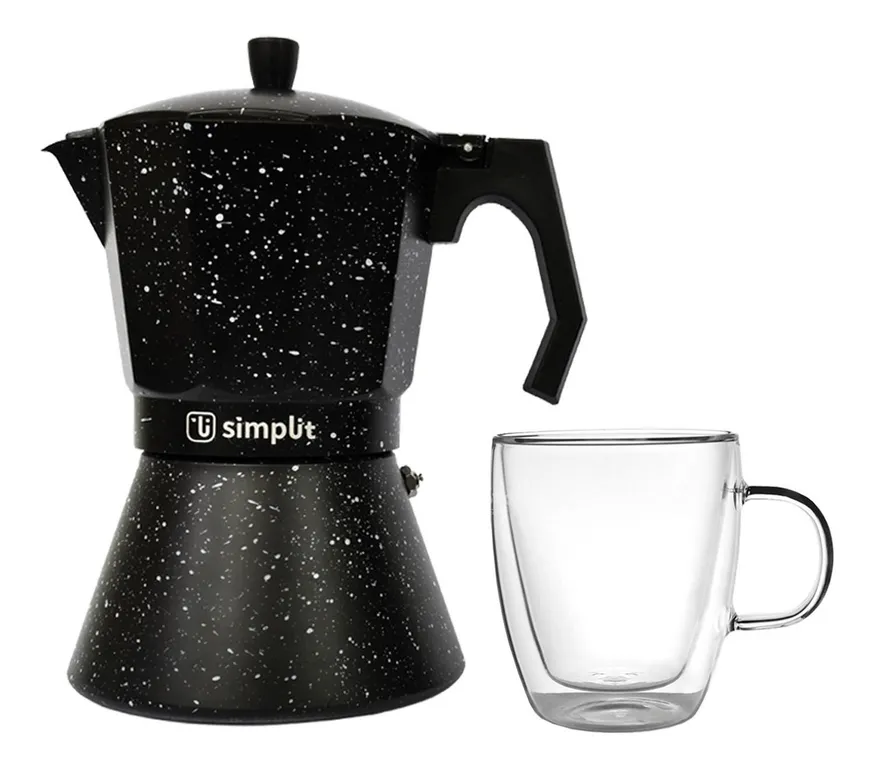 Pack Cafetera Italiana 12 Tazas + Taza Doble Pared 350 ml