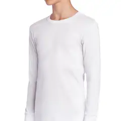 TAIS - Camiseta Cuello Polo Manga Larga Blanco