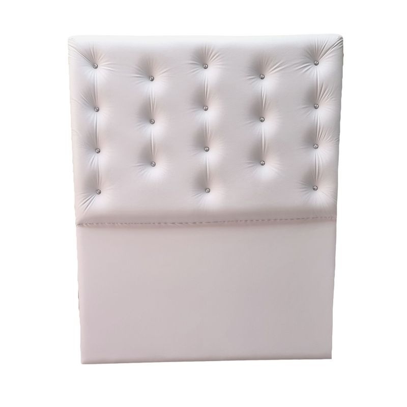 GENERICO - Respaldo 1 1/2 Blanco Eco cuero Botone a Piso Diamante Muebles Rimar