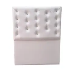 GENERICO - Respaldo 1 1/2 Blanco Eco cuero Botone a Piso Diamante Muebles Rimar