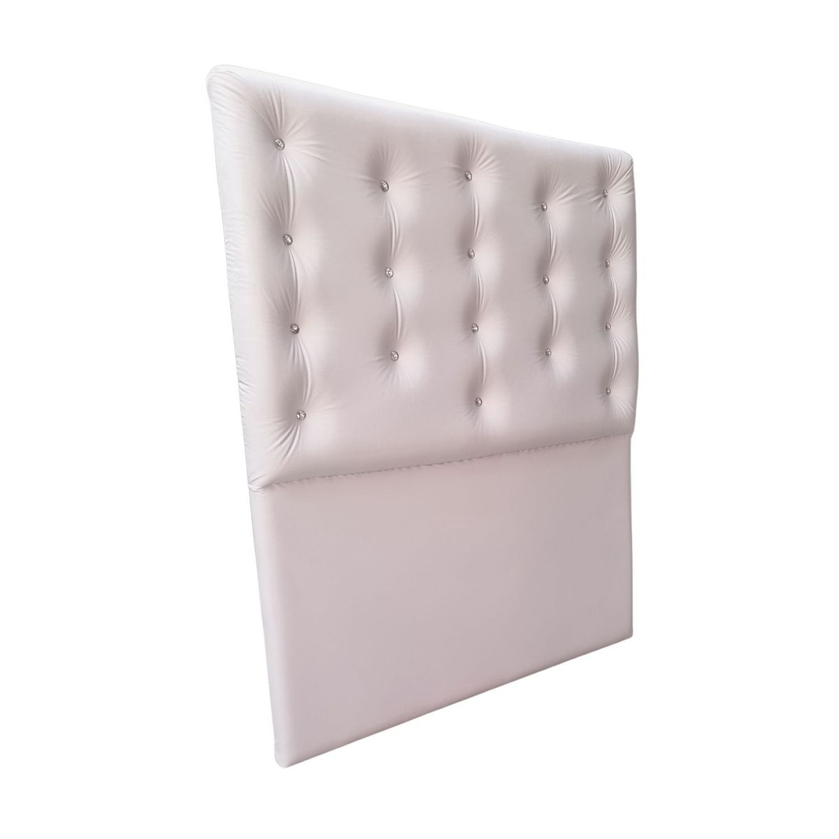 GENERICO - Respaldo 1 1/2 Blanco Eco cuero Botone a Piso Diamante Muebles Rimar