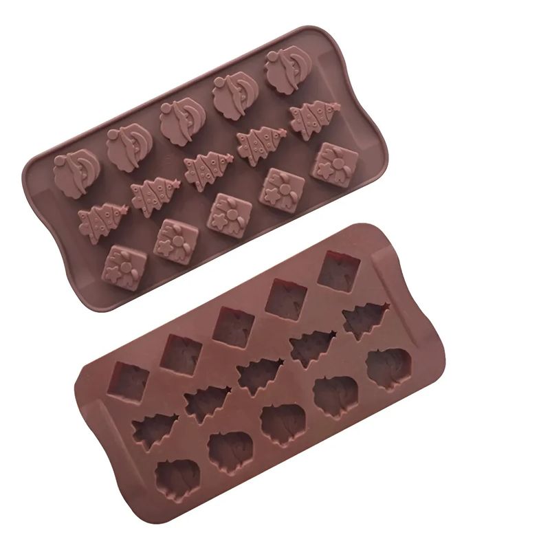 GENERICO - Pack X2 Moldes De Chocolate Molde De Silicona Molde De Navidad
