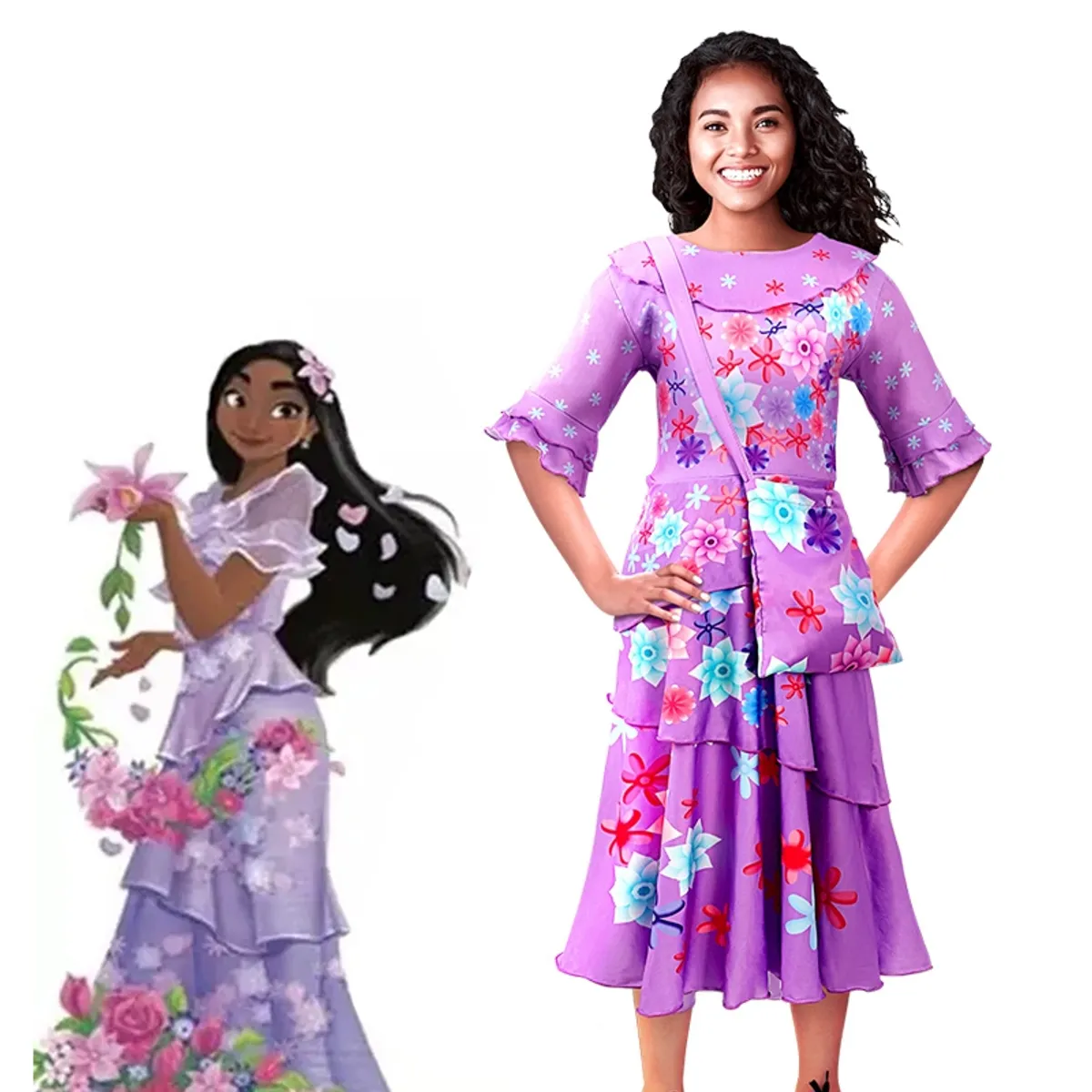 TODODISFRACESCHILE - Disfraz Isabela Madrigal Encanto Con Bolso Talla 7-9