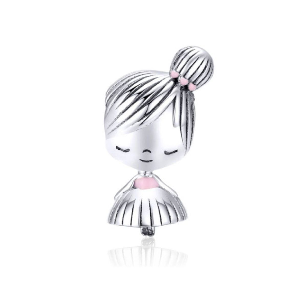 SILVER HEART - Charm Dulce Niña en Plata Fina 925 SILVER HEART