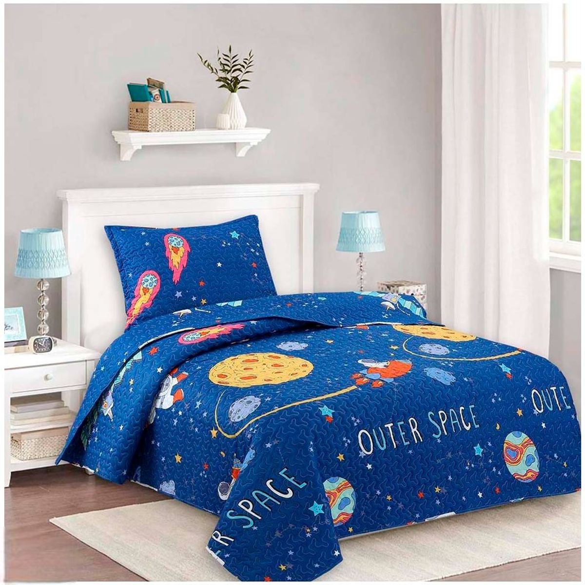 GENERICO - Cubrecama Quilt 15p space estampados.