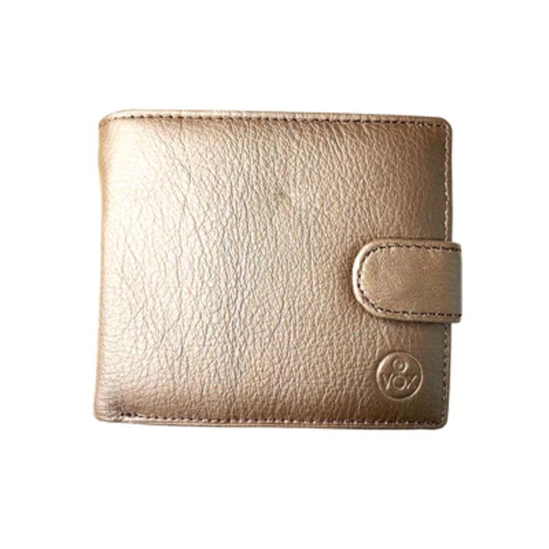 VOX - Billetera cuero café con broche 208c