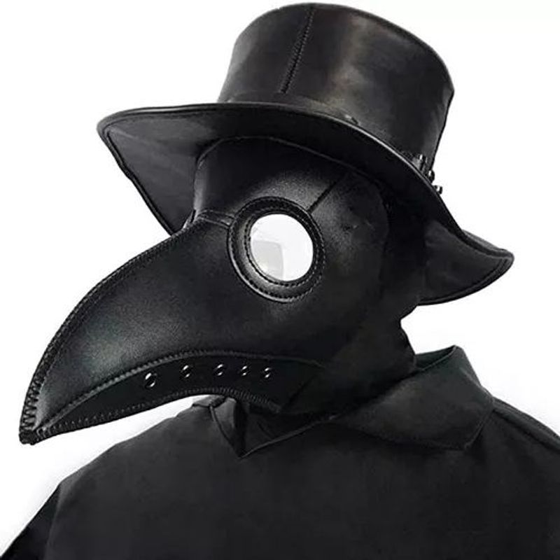 KUANGYE - Máscara Peste Negra Cuero Sintético Cosplay - Halloween