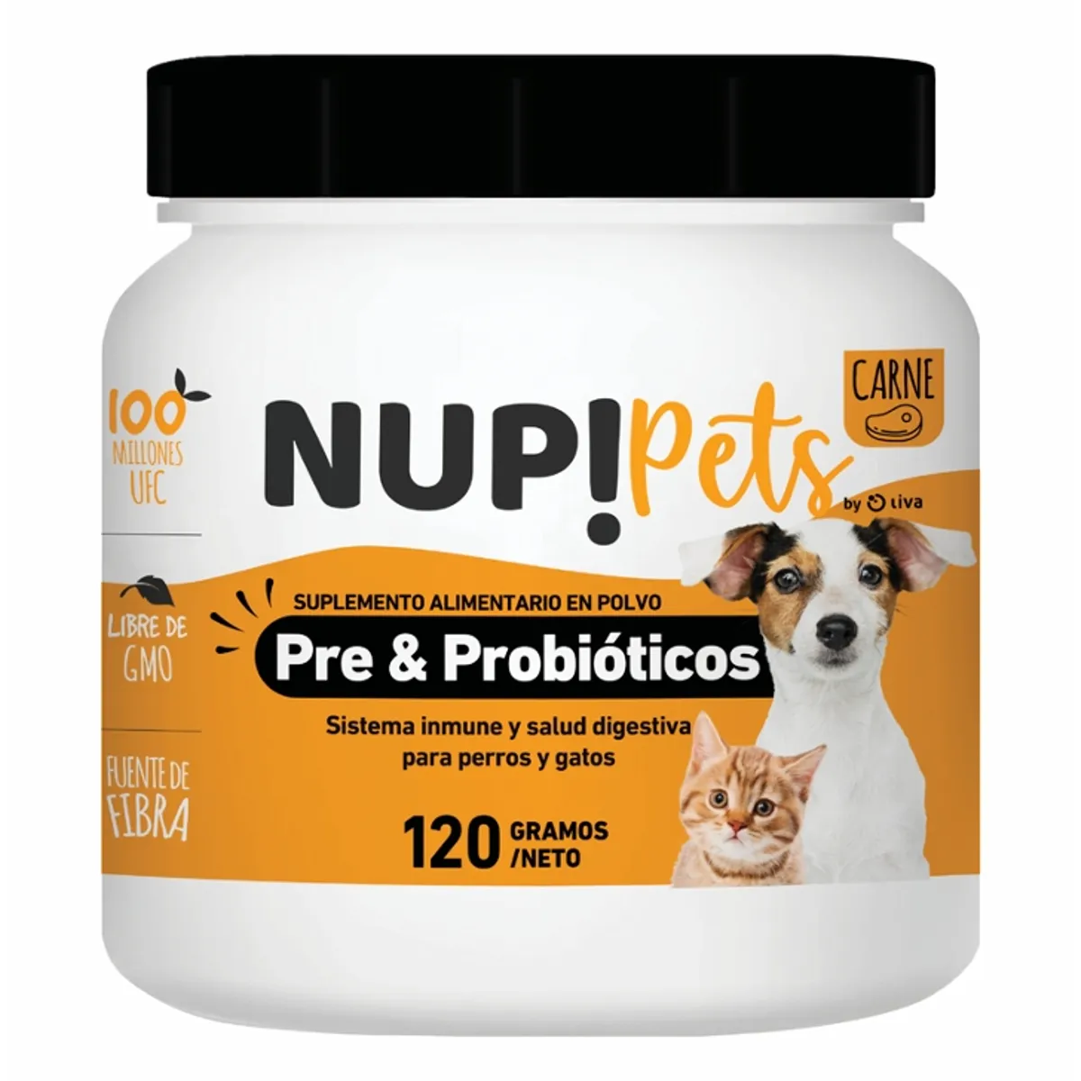 NUP - Pre&probiótico Carne-  Sist. digestivo e inmune (60 dosis)