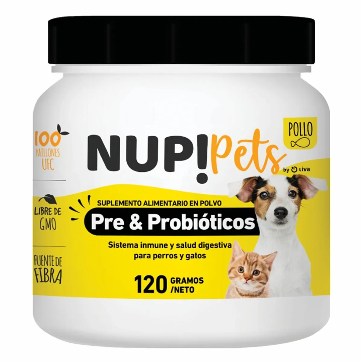 NUP - NUP Pets Pre y probiótico Pollo - Sist digestivo 60 dosis