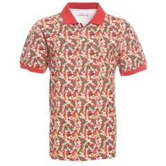 KOTTING - Polera Manga Corta Piqué Estampada Naranja oscuro