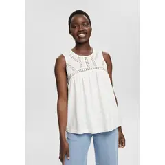 ESPRIT - Polera Con Encaje Calado
