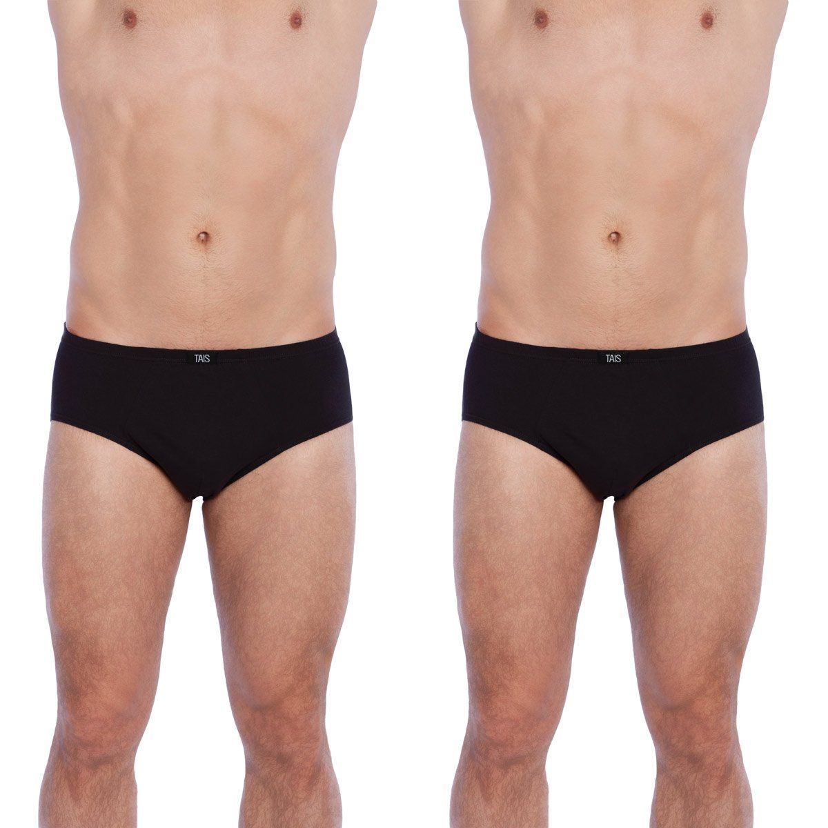 TAIS - Slip Clásico Bi-Pack Negro Tais