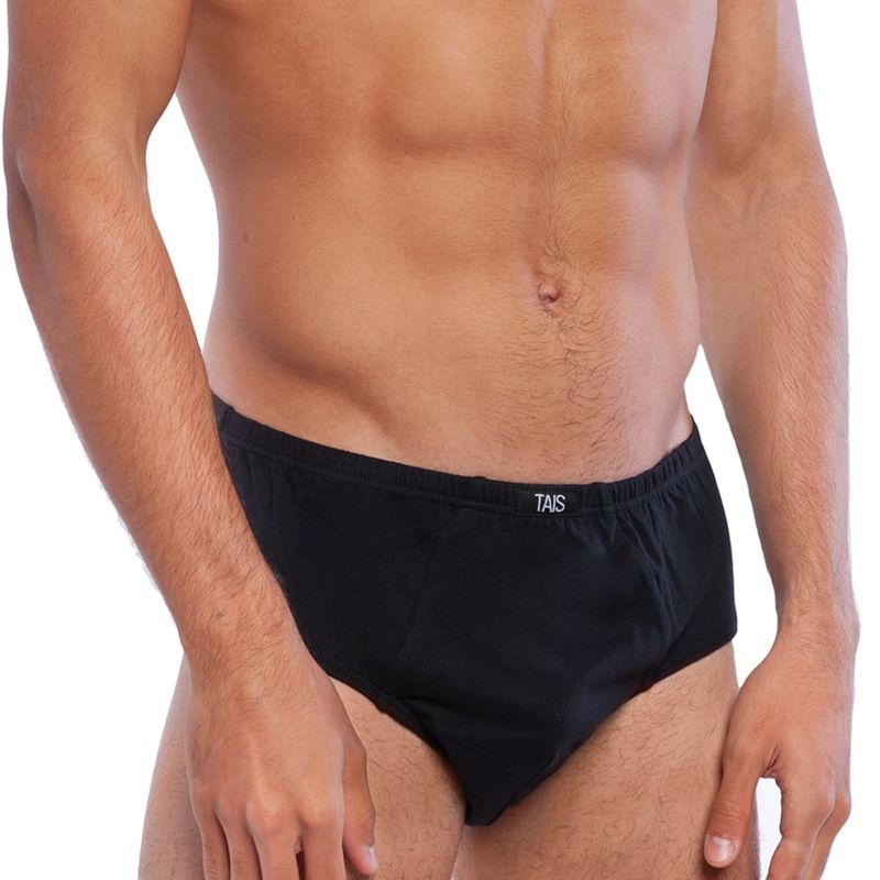 TAIS - Slip Clásico Bi-Pack Negro Tais