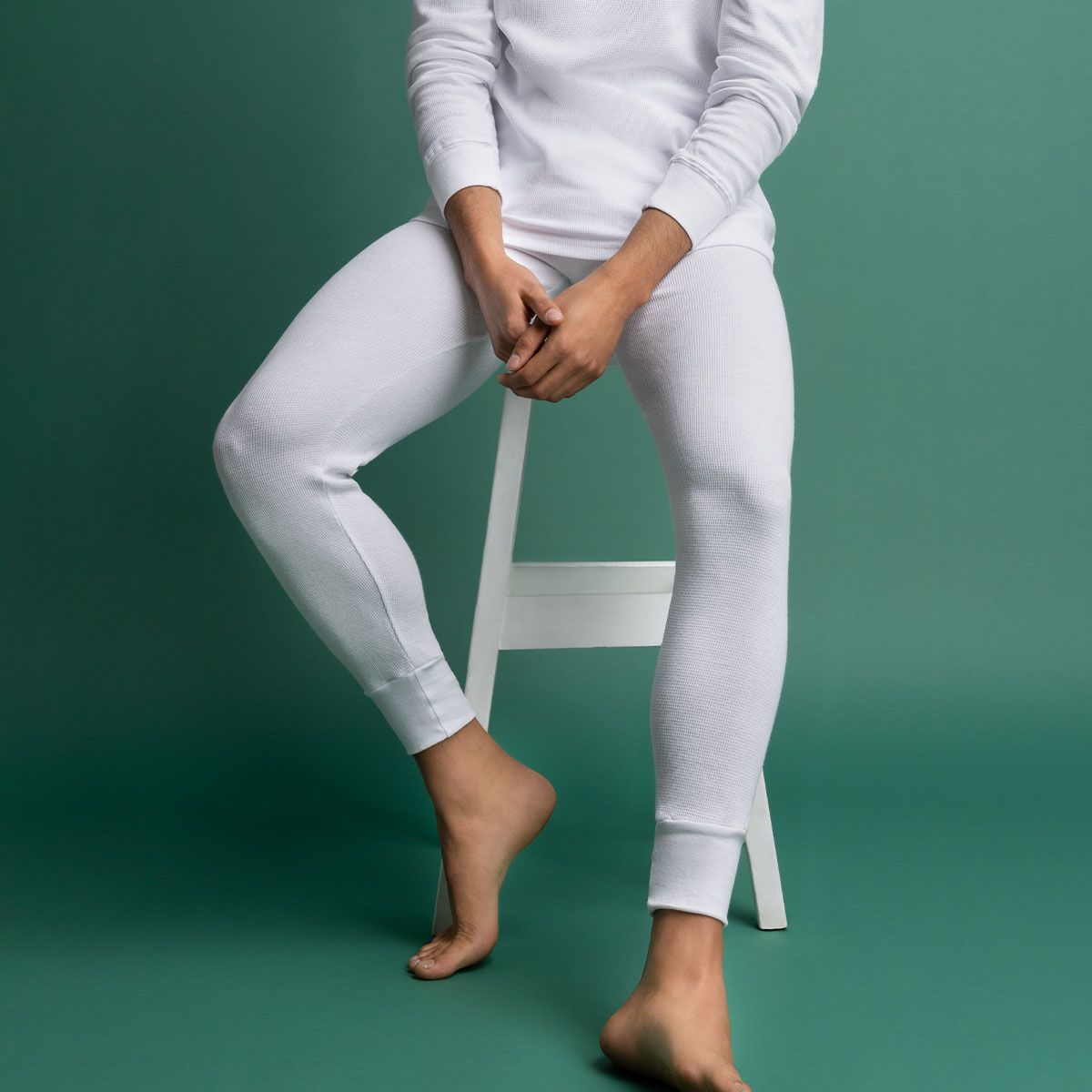 TAIS - Calzoncillo Largo Termico Tejido Panal Blanco Tais