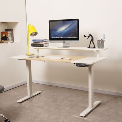 Imagen 2 del producto Escritorio Eléctrico Elevable Harmony Rise 120 cm con Repisa Organizadora - Arce y Blanco