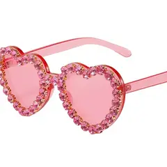 GENERICO - LENTES DE SOL CORAZON ROSADAS MARCA MODA AMADA