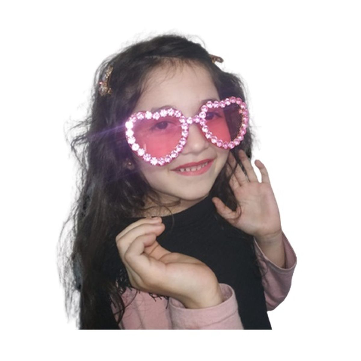 GENERICO - LENTES DE SOL CORAZON ROSADAS MARCA MODA AMADA