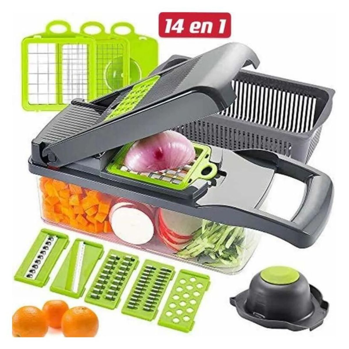 GENERICO - Picador Cortador De Verduras Frutas Rallador Alimentos 14 en 1