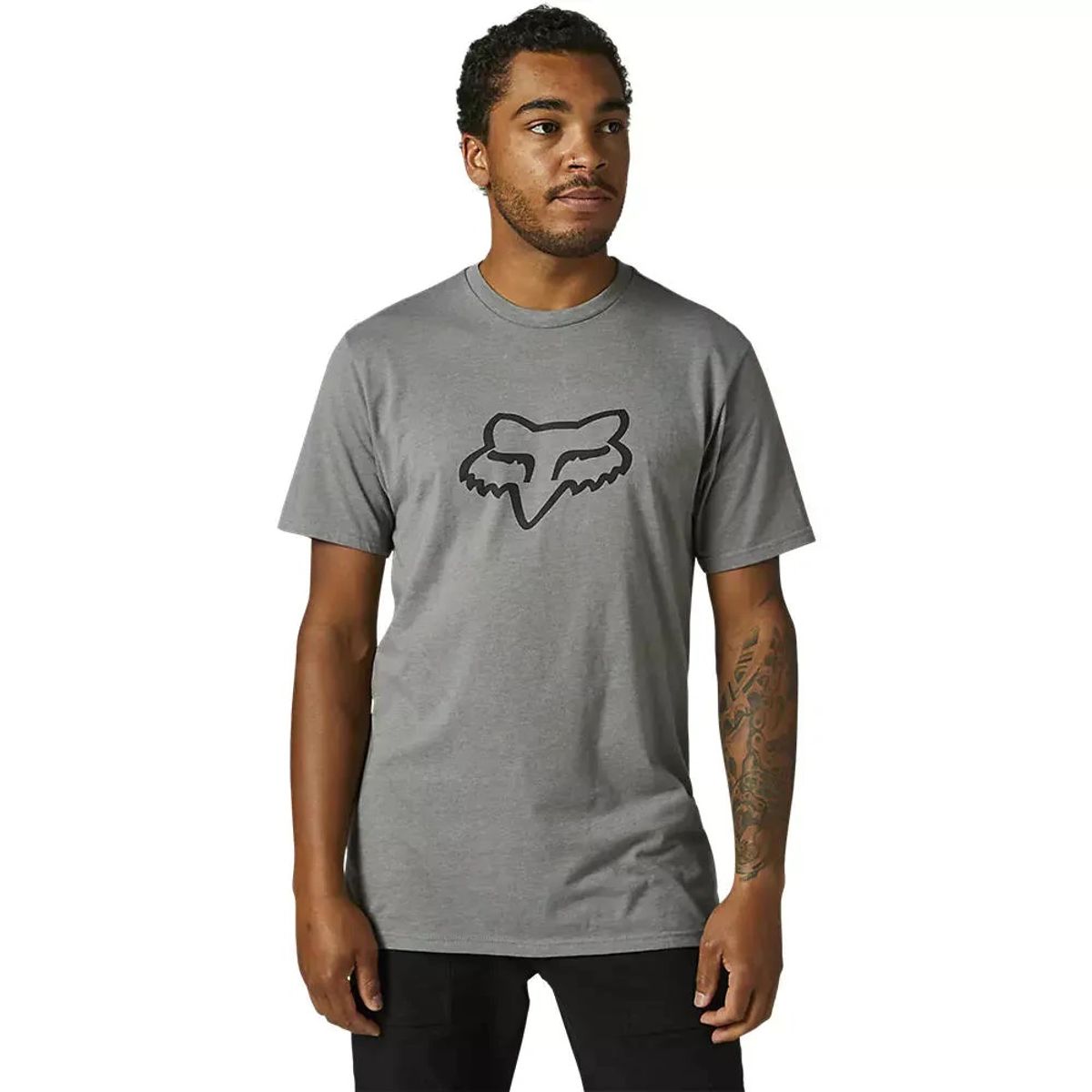 FOX RACING - Polera FOX Manga Corta LEGACY HEAD Gris