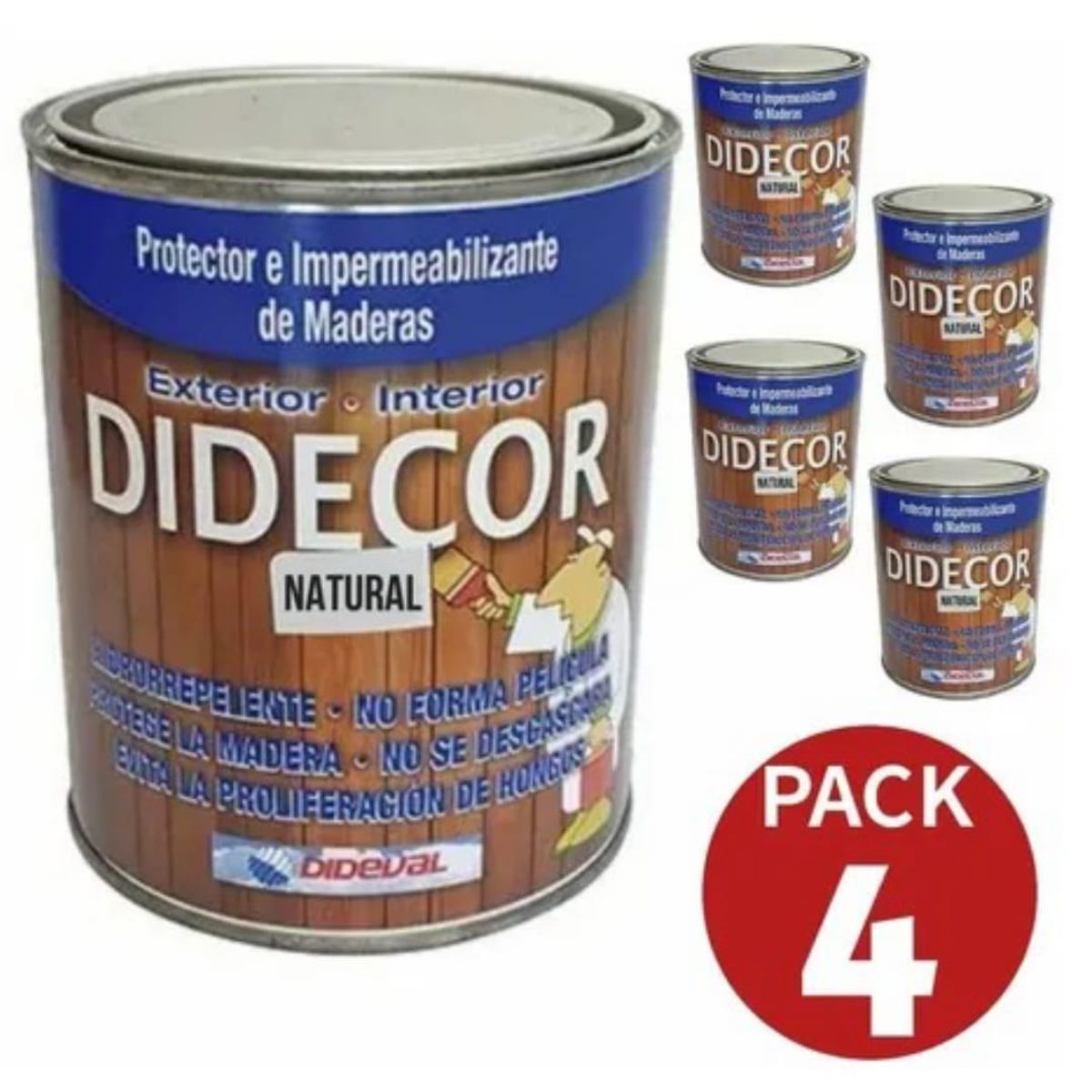 GENERICO - Protector Madera 1 Galón Natural- Pack 4 Unid