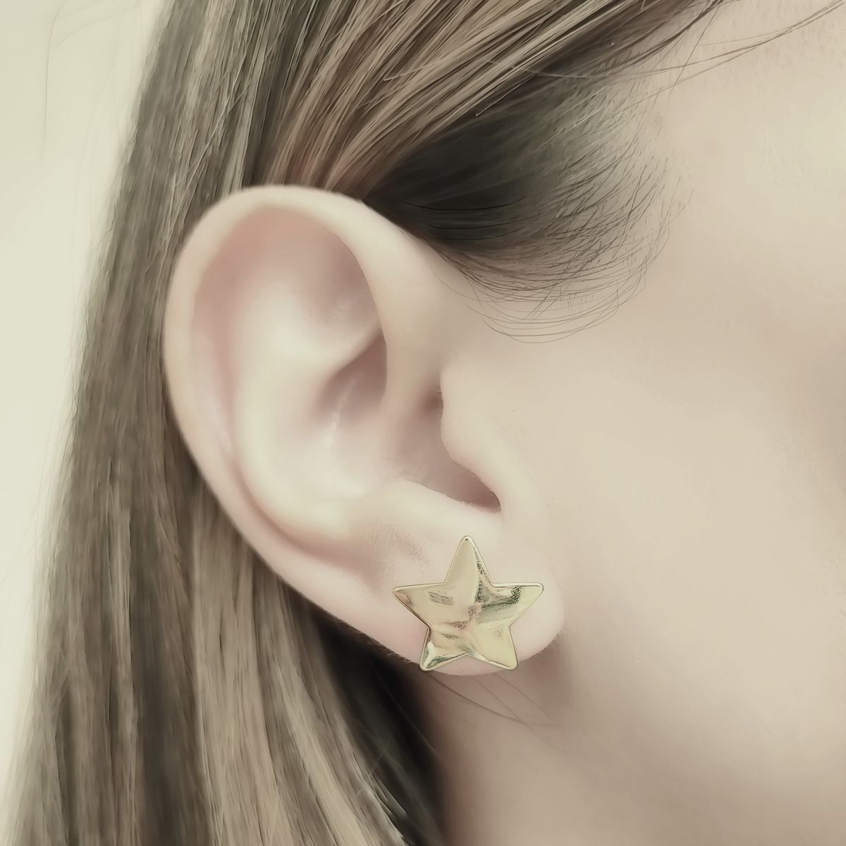 COGGIOLA - Aros Estrellas 16mm Enchapado Oro 18K