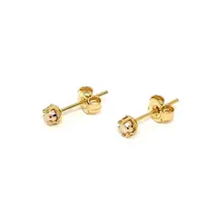 ANDREA COGGIOLA JOYAS - Aros Mini Perla 3mm Enchapado Oro 18K