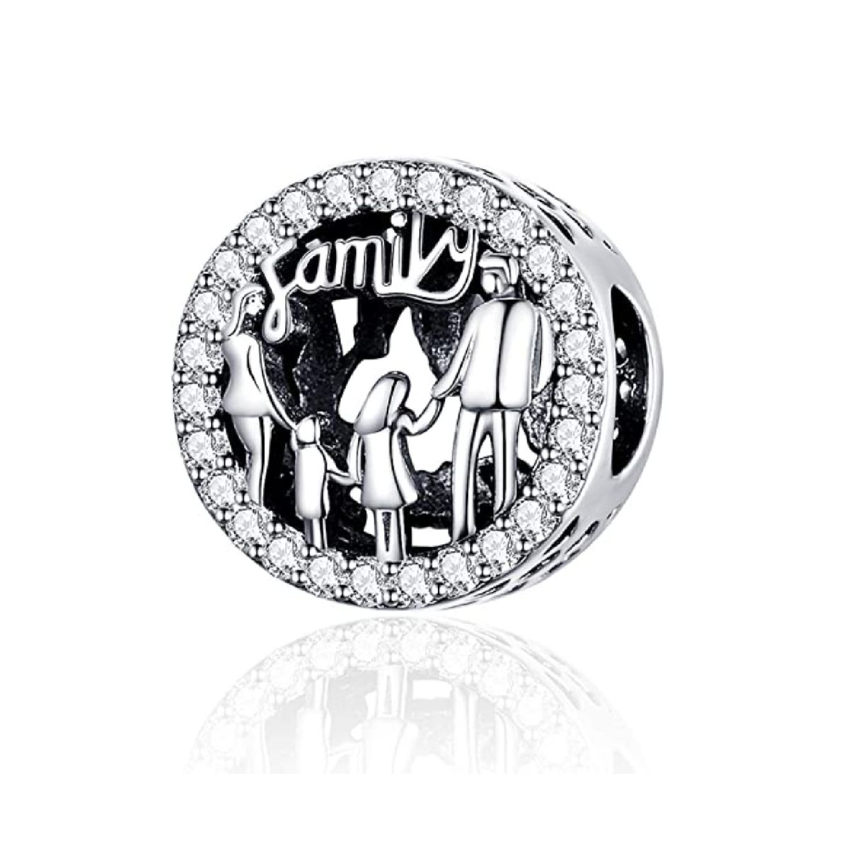 SILVER HEART - Charm Familia "Family" en Plata Fina 925 SILVER HEART