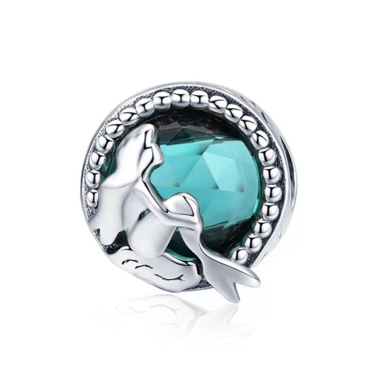 SILVER HEART - Charm Sirenita Pensativa en Plata Fina 925 SILVER HEART