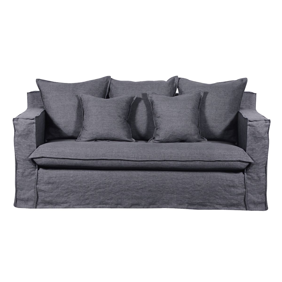 RILASSO - Sofá 2 Cuerpos Lino Gris Zinerva