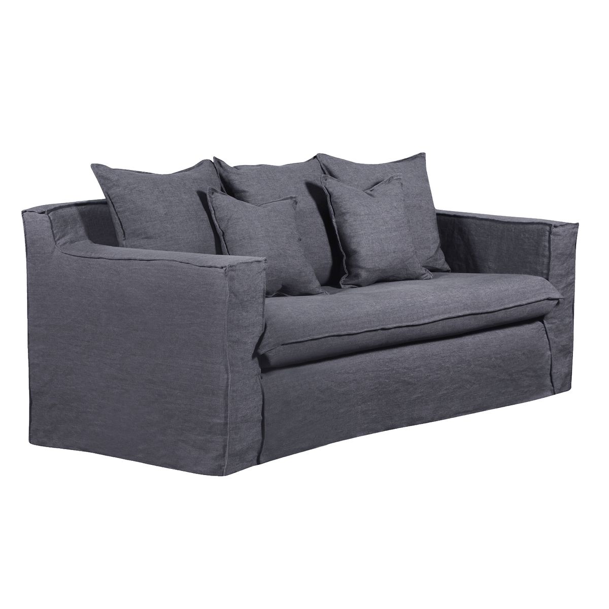 RILASSO - Sofá 2 Cuerpos Lino Gris Zinerva