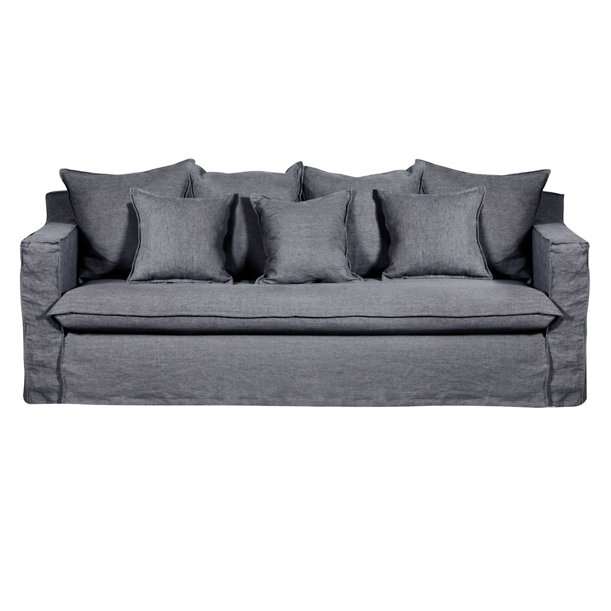 RILASSO - Sofá 3 Cuerpos Lino Gris Zinerva