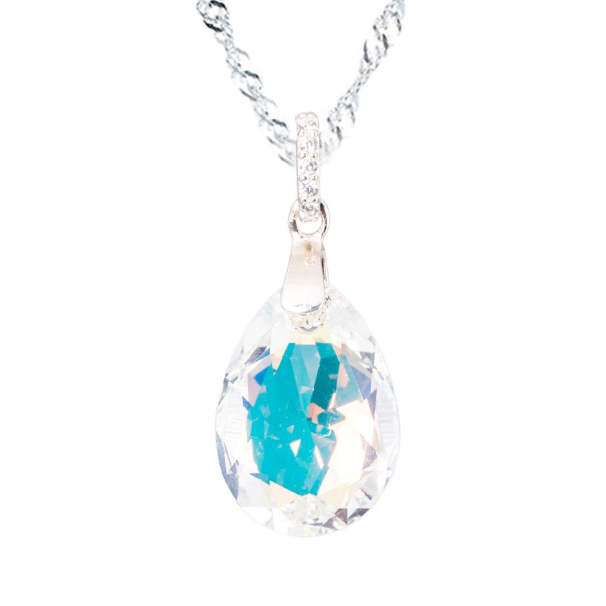 JOYAS MONTERO - Collar Capricho Plata 925 creado con cristales de Swarovski® Aurora Boreal