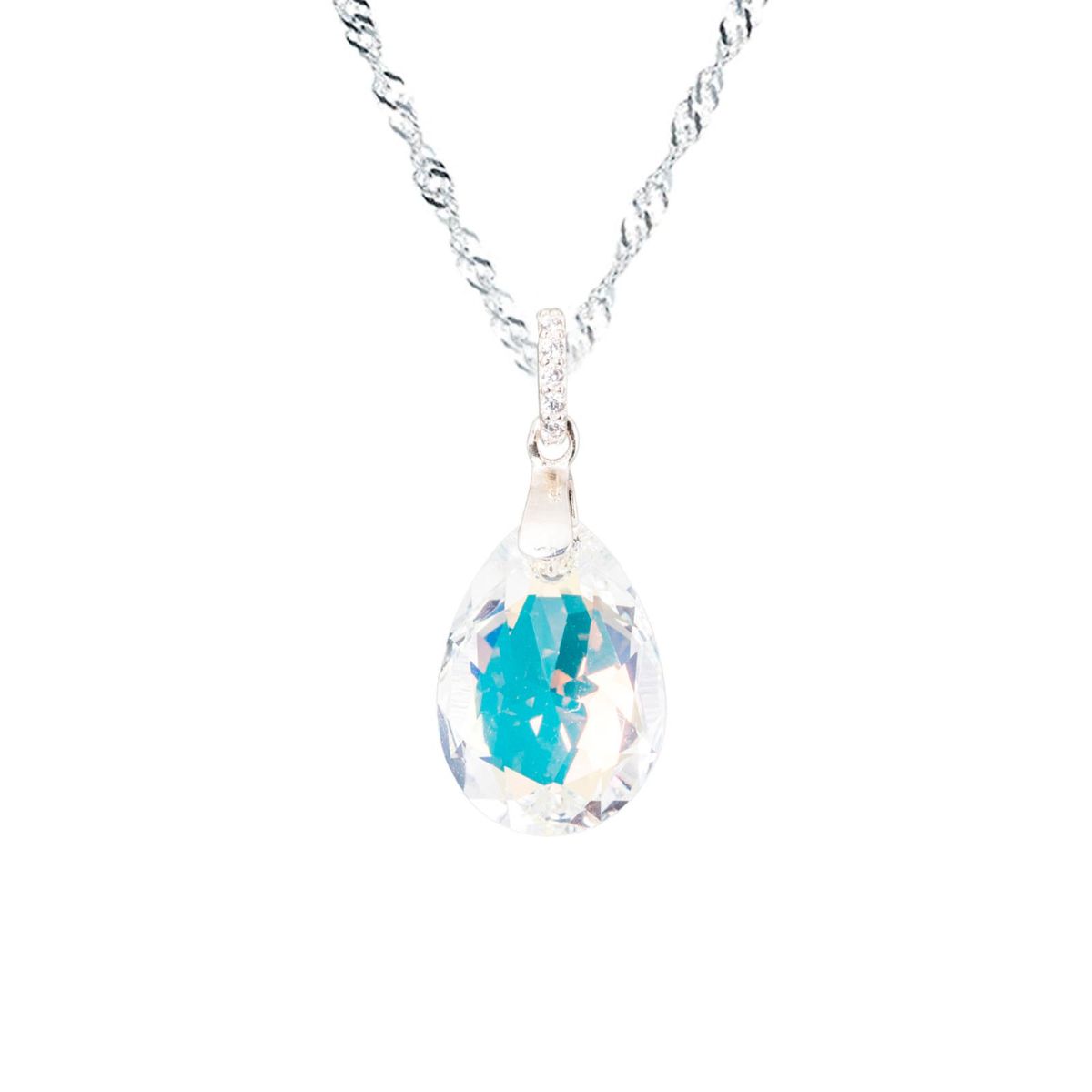 JOYAS MONTERO - Collar Capricho Plata 925 creado con cristales de Swarovski® Aurora Boreal
