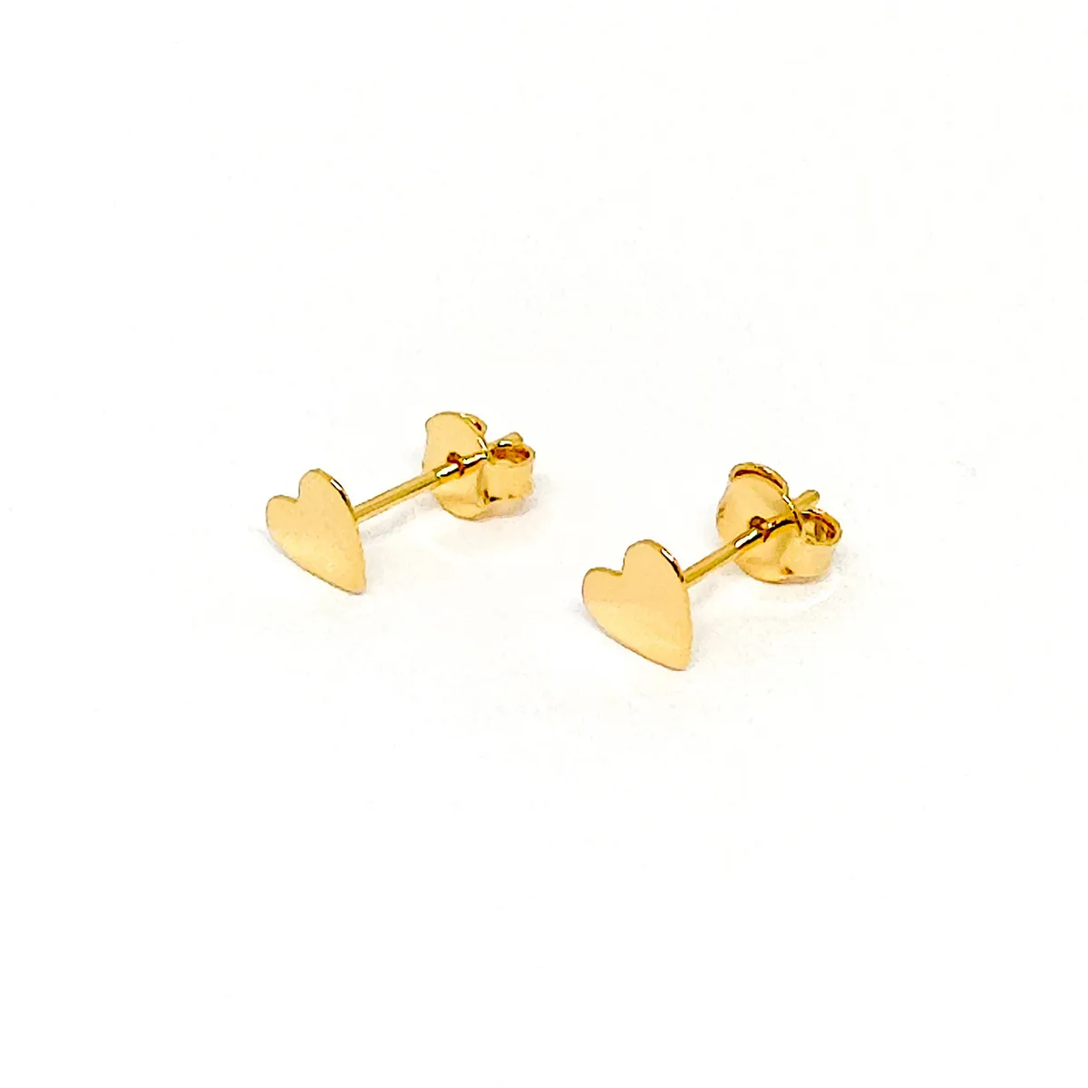 COGGIOLA - Aros Corazón Plano Enchapado Oro 18K