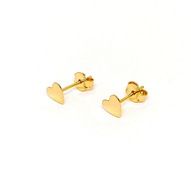 ANDREA COGGIOLA JOYAS - Aros Corazón Plano Enchapado Oro 18K