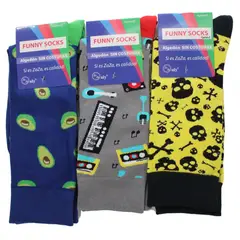 GARSIL - 12 Pares De Calcetines De Algodon Con Diseños Surtidos - Unisex