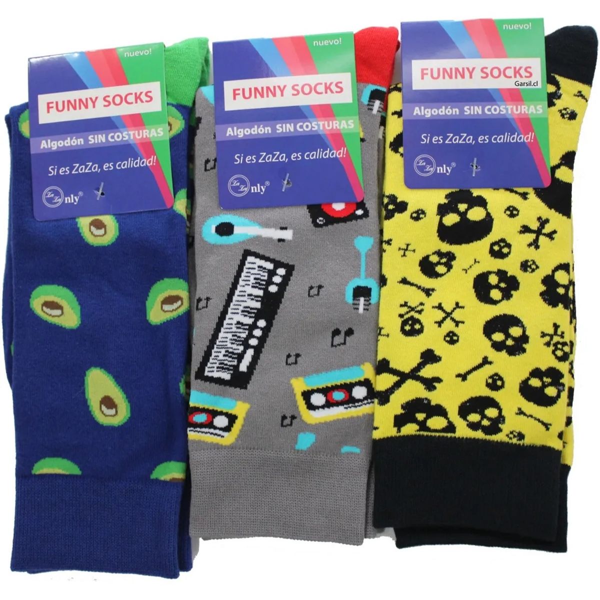 GARSIL - 12 Pares De Calcetines De Algodon Con Diseños Surtidos - Unisex